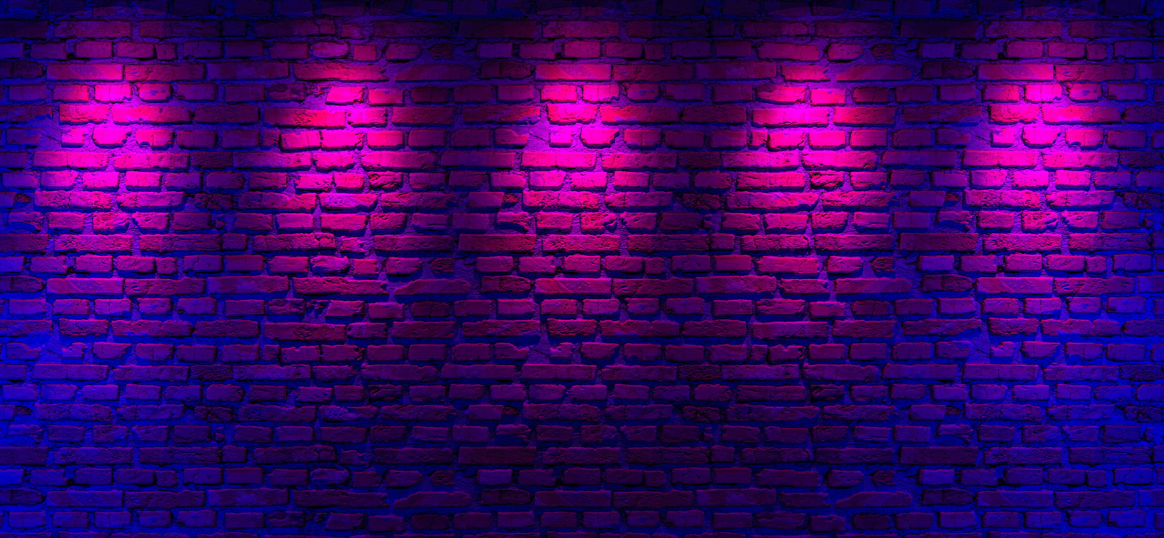 Brick Walls with Neon Light Background